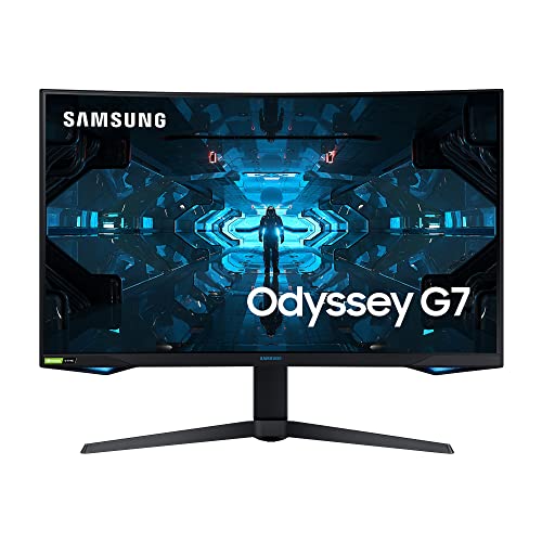 Samsung Odyssey Gaming Monitor C32G73TQSR, 32 Zoll, VA-Panel, QLED, WQHD-Auflösung, AMD Freesync Premium Pro, G-Sync kompatibel, Reaktionszeit 1 ms, Krümmung 1000R, Bildwiederholrate 240 Hz, schwarz