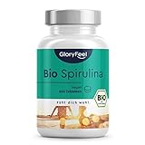 Bio Spirulina mit 500mg pro Pressling - 600 Tabletten - Hochdosiert mit 3.000mg pro Tagesdosis - Zertifizierte Bio-Qualität - 100% Vegan, laborgeprüft, ohne Zusätze in Deutschland hergestellt