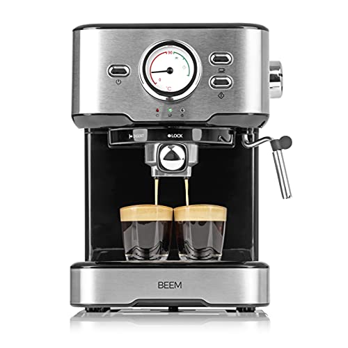 BEEM ESPRESSO-SELECT Espressomaschine im klassischen Design | Siebträgermaschine mit 15 bar und professioneller Milchschaumdüse für Ihre Kaffeespezialitäten | Barista Kaffee-Spezialitäten