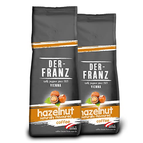 DER-FRANZ Kaffee, mit natürlicher Haselnuss aromatisiert, gemahlen, 500 g (2er-Pack)