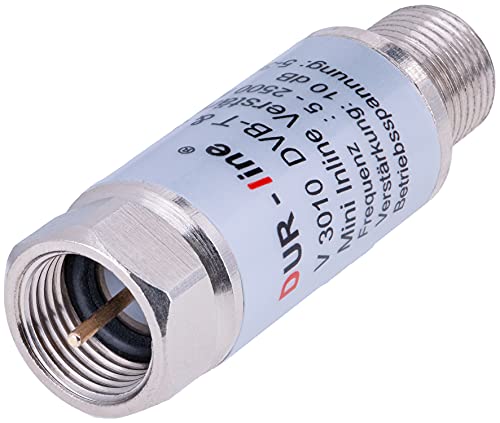 DUR-line® V3010 - Mini Inline Verstärker, Verstärkung 10 dB, für Sat und DVB-T2, 5-2400 MHz