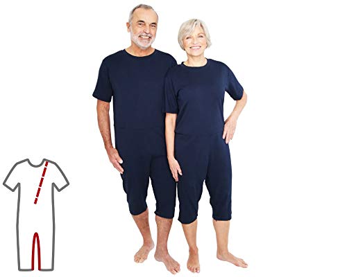 Pflegeoverall für Männer und Frauen; relax kurz mit Bein- und Rückenreißverschluss; Demenz Overall; ActivePro (L)