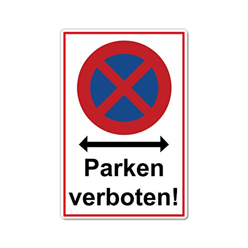Absolutes Halteverbot parken verboten Schild 20 x 30 cm aus stabiler PVC Hartschaumplatte 3mm Parkplatzschild mit UV-Schutz von STROBO