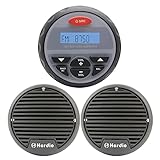 Wasserdicht Radio Marine Stereo Audio MP3 Sound System für Boot ATV Motorrad Radio FM AM + 7,6 cm Wasserdicht Lautsprecher,kompatibel mit Bluetooth