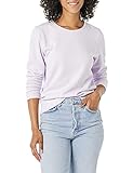 Amazon Essentials Damen Sweatshirt aus French-Terry-Fleece mit Rundhalsausschnitt (Erhältlich in Übergröße), Lila, L