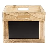 Securit CR-CB Holzbox / Tablecaddy mit Kreidetafelflächen, ca. 21 x 35 x 28,3 cm groß, aus Paulownia Holz, zum leichten Selbstaufbau, zur Aufbewahrung und Dekoration