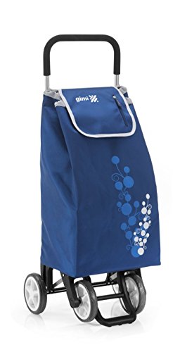 Gimi Trolley Twin, Einkaufstrolley, waschbare Regenschutztasche, blau, 56 l Volumen, 30 kg Traglast