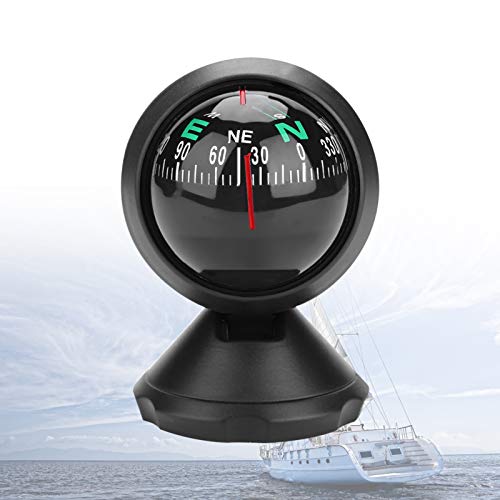 Yosoo Health Gear Autokompass, Schiffskompass, Einstellbarer elektronischer Kompass für die Bootsnavigation, Explorer-Kompass für Autokompass für Fahrzeugboote, schwarz