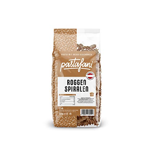 pastafani Roggen Spiralen 500g - Die kraftvolle Pasta aus natürlichen, qualitativ hochwertigen Zutaten ohne Aroma- oder Zusatzstoffe, vegan