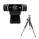 Logitech C922 PRO Webcam mit Stativ, Full-HD 1080p, 78° Sichtfeld, Autofokus, Belichtungskorrektur, H.264-Kompression, USB-Anschluss, Für Streaming via OBS, Xsplit, etc. - Schwarz , 1er Pack