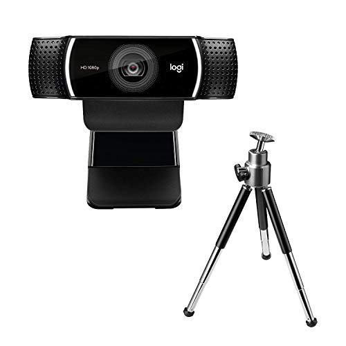 Logitech C922 PRO Webcam mit Stativ, Full-HD 1080p, 78° Sichtfeld, Autofokus, Belichtungskorrektur, H.264-Kompression, USB-Anschluss, Für Streaming via OBS, Xsplit, etc. - Schwarz , 1er Pack