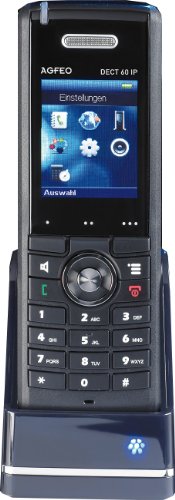 Agfeo DECT 60 IP Schnurlose Digitaltelefone (5,1 cm (2 Zoll) Display, Freisprechenfunktion, Weckfunktion) schwarz