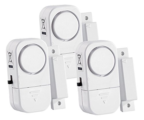 VisorTech Mini Alarm: 3er-Set Mini-Tür- und Fensteralarme, 95 db, 2 Jahre Batterielaufzeit (Fenster Türalarm)