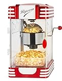 Stagecaptain PCM-300 Popcorn Maschine - Retro-Design - Kurze Aufheizzeit - Mit Dosierlöffeln - Problemlose Reinigung - Dekorative Innenbeleuchtung - Rot/Weiß