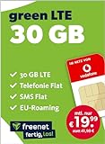 freenet green LTE 30 GB – Handyvertrag im Vodafone Netz mit Internet Flat, Flat Telefonie und SMS, VoLTE, WiFi-Calling und EU-Roaming – In alle deutschen Netze – 24 Monate Vertragslaufzeit