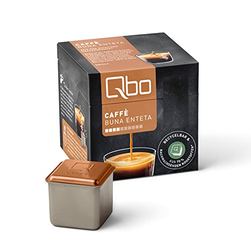Tchibo Qbo Vorratsbox Caffè Buna Enteta Premium Kaffeekapseln, 144 Stück – 18x 8 Kapseln (Kaffee, mild, dunkle Beere und Zitrus), nachhaltig & aus 70% nachwachsenden Rohstoffen