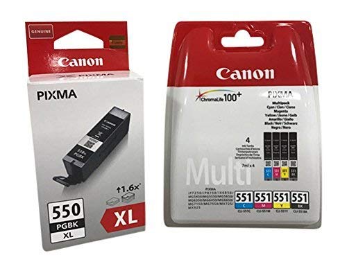 Original Druckerpatronen für Canon PIXMA iP7250/ 8750, iX6850, MG 5450/ 5550/ 5650/ 6350/ 6450/ 6650/ 7150/ 7550, MX725/ 925 (black XL + (4er))