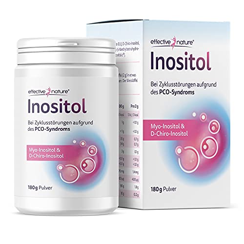 effective nature Inositol - 180 g - bei Zyklusstörungen aufgrund des PCO-Syndroms - besonders effektiv durch Myo-Inositol und D-Chiro-Inositol - Reicht für 90 Tage