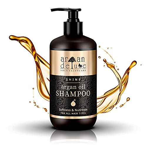 Argan Deluxe Shampoo in Friseur-Qualität 300 ml - Sieger-Formel-2021 - stark pflegend mit Arganöl für Geschmeidigkeit & Glanz - für Damen und Herren