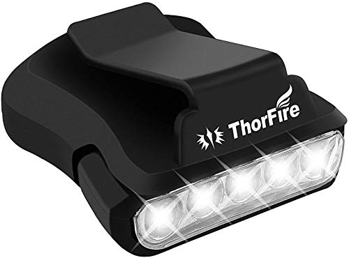 ThorFire 5 LED Stirnlampe Cap Light Cap Lampe Drehbare Cap Visor Licht Leichte Hut Leuchte Kopflampe Perfekt für die Jagd, Camping, Fischen