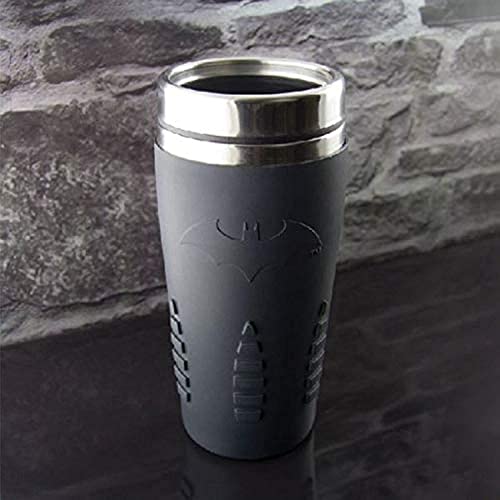 Paladone Batman Reisebecher | Wiederverwendbare Pendler Tasse Kaffee & Tee Flasche | Einfach zu reinigen | Doppelwandige Isolierung | 450ML Kapazität