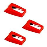 3 Stück Plattenspieler Nadel, Nadel Plattenspieler Langlebig Nadel für Plattenspieler für Vinyl Plattenspieler (Rot)