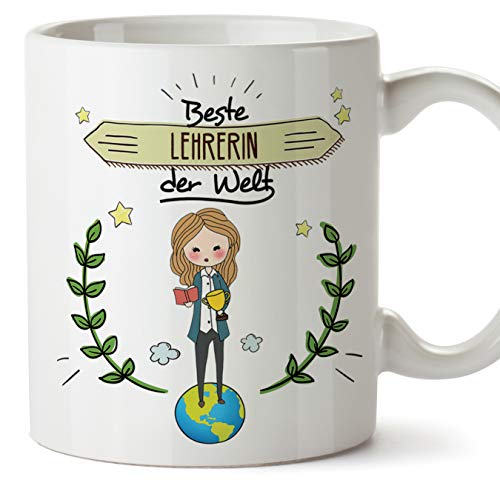 Mugffins Lehrerin Tasse/Becher/Mug Geschenk Schöne and lustige kaffetasse - Beste Lehrerin der Welt - Keramik 350 ml