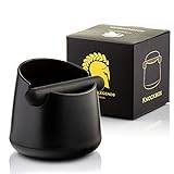 Barista Legends® Abklopfbehälter für Siebträger mattschwarz - Knock Box für Kaffeesatz mit spezieller geräuschabsorbierender Schlagstange - Abschlagbehälter für dein Barista Zubehör.