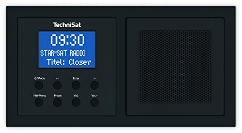 TechniSat DIGITRADIO UP 1 - DAB+ Unterputzradio zur Anbringung in jeder Doppel Unterputzdose (DAB, UKW, Bluetooth-Empfang, dimmbares LCD-Display, Wecker, Sleeptimer, 2 Watt RMS, Equalizer) schwarz