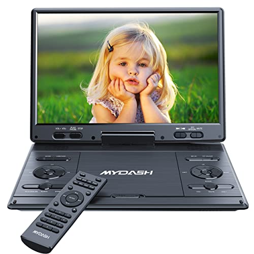 14.1Tragbarer DVD-Player für das Auto,Kinder mit 12,5 großem HD-Drehbildschirm, exklusives Tastendesign, Auto-Kopfstützenhalterung im Lieferumfang enthalten, Sync-TV-Projektorfunktion,USB/SD-Anschluss