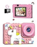 Kiztoys Kinderkamera - Einhorn Kinder Kamera - 1080P HD Digitalkamera Fotokamera Kinder 2,4-Zoll-IPS-Bildschirm mit 32GB SD Karte USB Wiederaufladbare Kamera Spielzeug Geschenk für Mädchen Junge