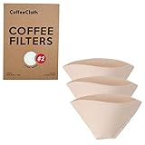 Earthtopia 3er Set Wiederverwendbare Kaffeefilter aus Stoff | 100% Bio-Baumwolle | Filtertüten für Kaffeemaschine und Handfilter | Permanentfilter Mehrwegfilter Dauerfilter (Größe 2)