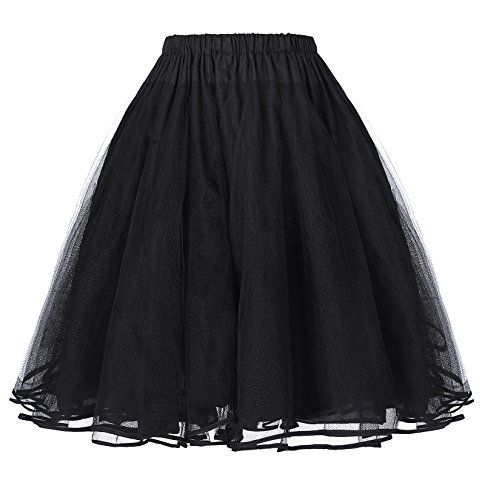 1950s Retro Rock Tüllrock Damen Vintage Unterrock Petticoat Underskirt für Rockabilly Kleid Übergroß 3X BP229-1