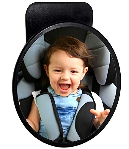 Spiegel für Baby großer Rücksitzspiegel 19 cm BabyView Sicherheitsspiegel für alle Autos perfekt für Babyschalen und Kindersitze für mehr Sicherheit im Auto einfachste Montage