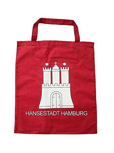 City Souvenir Shop Stoff-Tasche Hamburg Wappen, rot