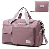 Reisetasche 35L mit Schuhfach und Nassfach Faltbare Weekender-Reisetasche Gym Travel Bag Handgepäck für Herren Damen