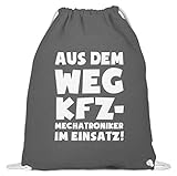 shirt-o-magic Kfz-Mechaniker: Kfz-Mechatroniker im Einsatz! - Baumwoll Gymsac -37cm-46cm-Grafit Grau