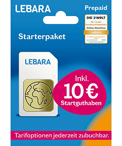 Lebara Prepaid-SIM-Karte mit 10 Euro Startguthaben