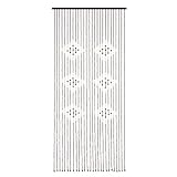 Navaris Bambus Perlenvorhang Türvorhang - 90x200cm Bambusvorhang mit stylischem Diamant Muster - Türvorhang Perlen Design - Deko Holzperlen Vorhang
