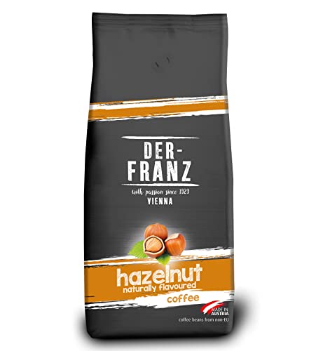 Der-Franz Kaffee, Mischung aus Arabica und Robusta, geröstet, ganze Bohne aromatisiert mit natürlicher Haselnuss UTZ, 1000 g