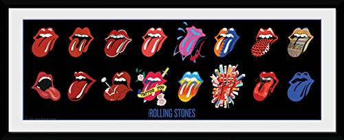 GB Eye Gerahmtes Poster 'The Rolling Stones, Zungen, mehrfarbig, 30 x 75 cm