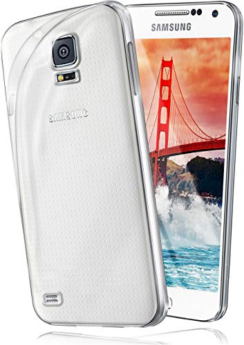 moex Aero Case kompatibel mit Samsung Galaxy S5 Mini - Hülle aus Silikon, komplett transparent, Klarsicht Handy Schutzhülle Ultra dünn, Handyhülle durchsichtig einfarbig, Klar