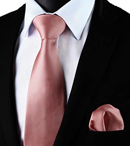 Enlision rosa Seide Krawatte Herren Hochzeit Krawatten und Einstecktuch Set einfarbig in verschiedenen Farben