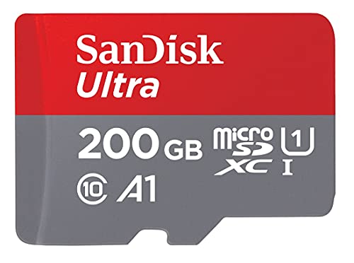 SanDisk Ultra 200GB MicroSDXC Speicherkarte + SD-Adapter mit A1 App-Leistung bis zu 100 MB/s, Klasse 10, U1