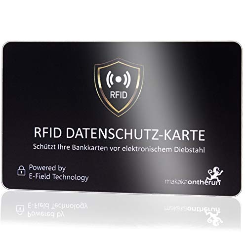 DEKRA + EMV gepr. RFID Blocker Karte 360° RFID Schutz Störsender Elektronik - NFC Blocker Karte - Schutzkarte für Geldbörse groß - Schutzkarte gegen Datenklau - RFID Blocker Card
