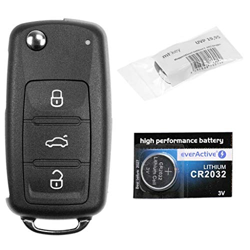 OE Qualität Auto Schlüssel GEHÄUSE + Batterie kompatibel mit VW SEAT Skoda