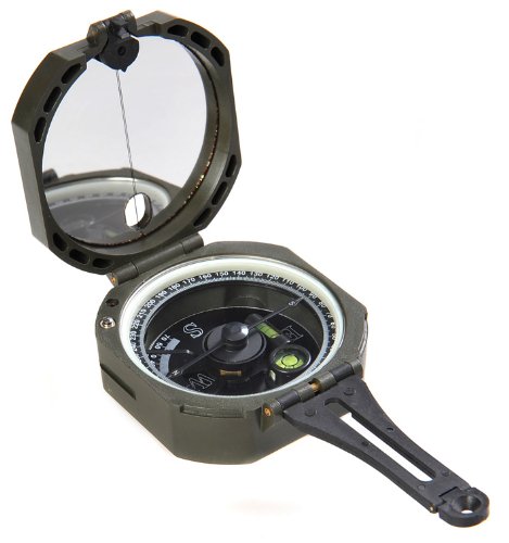 Huntington Kompass M2 Ultra Speedcompass / Geologenkompass / Militär Marschkompass / Peilkompass mit Neigungsgradient, Premium Qualität, ultraschnelle Richtungsanzeige durch federgelagerte Nadel mit Neigungsgradient + zwei integrierte Wasserwaagen zum professionellen Neigungsausgleich, bundeswehrgrün (M2 DE)