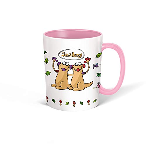 Trötsch Jan und Henry Tasse rosa: Kaffeetasse Teetasse Geschenkidee Geschenk Kindertasse (Jan & Henry)