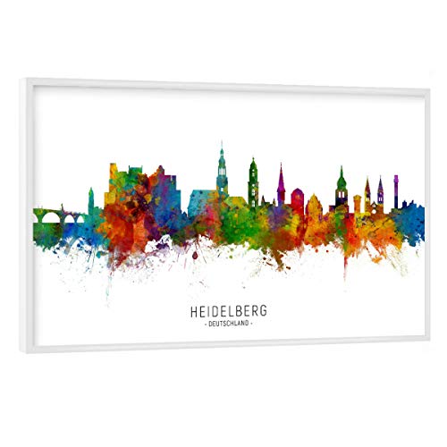 artboxONE Poster mit weißem Rahmen 60x40 cm Städte Heidelberg Germany Skyline txt - Bild Heidelberg