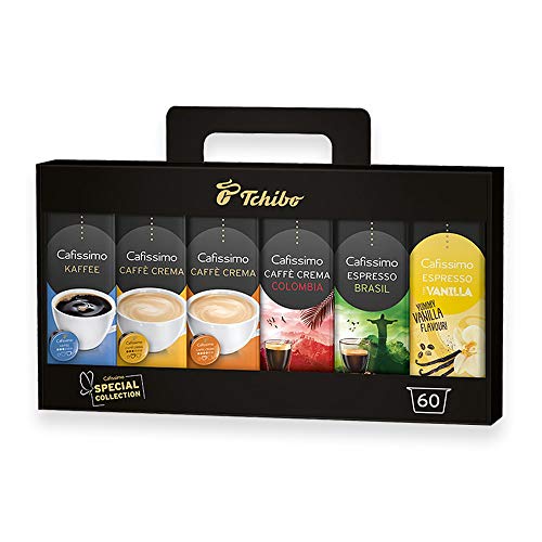 Tchibo Cafissimo Probierbox Summer Collection verschiedene Sorten Caffè Crema, Espresso und Kaffee, 60 Stück (6x10 Kaffeekapseln), nachhaltig & fair gehandelt